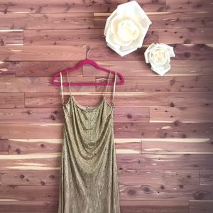 Adrianna Papell Gold Slim Gown